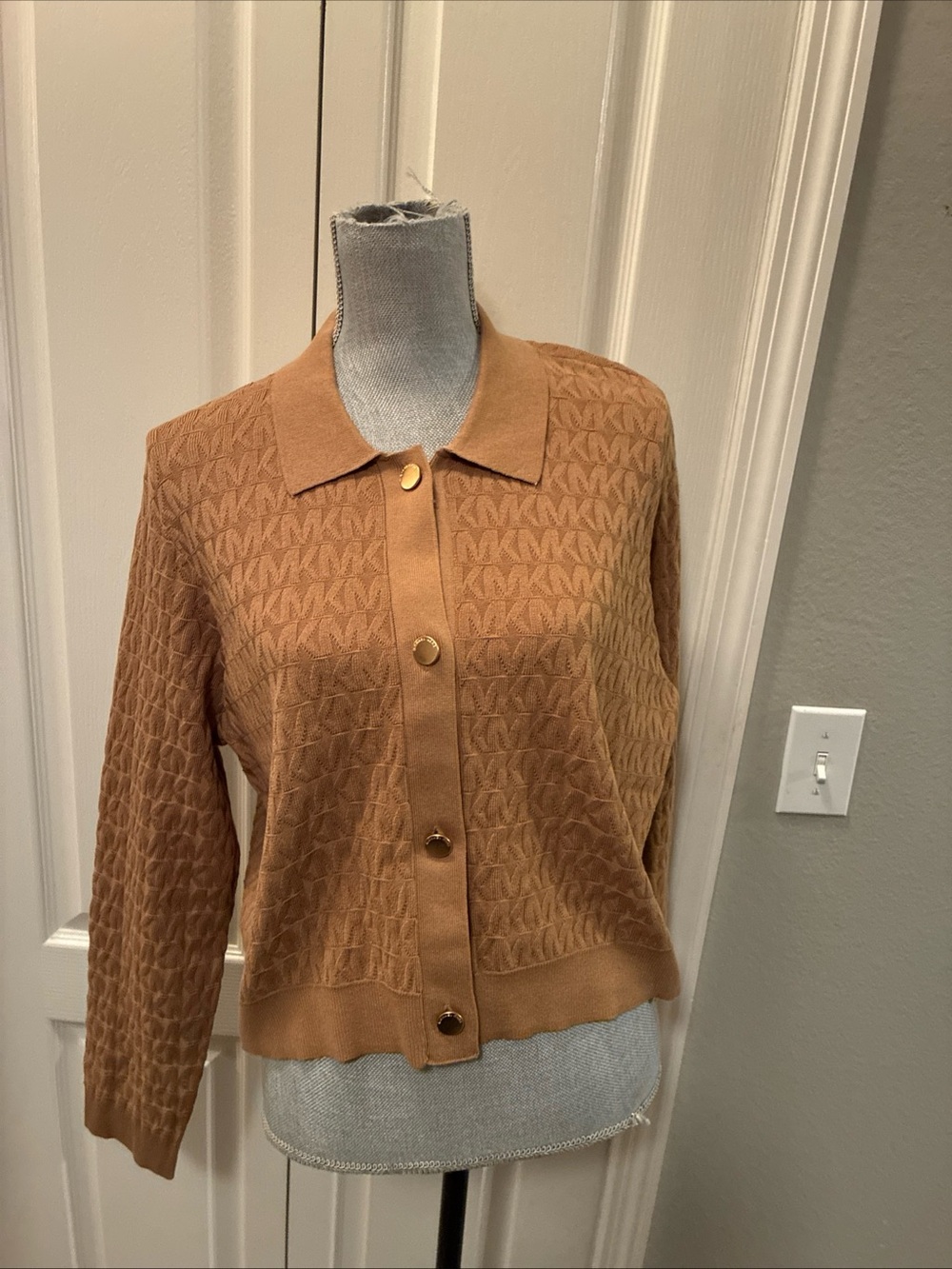 Michael kors ladies MK all over cardigan sweater size XL